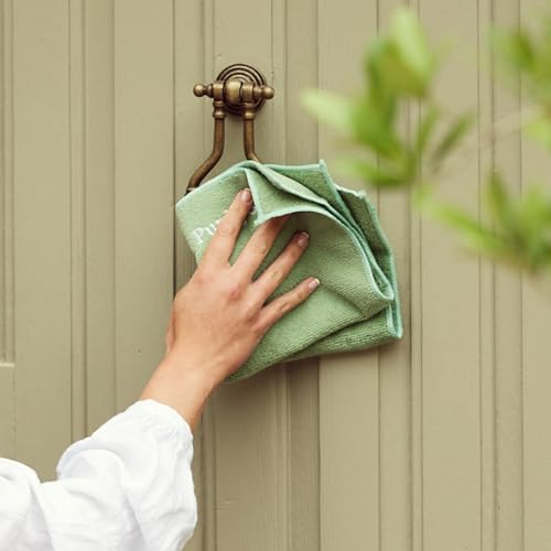 Purdy & Figg | Microfiber Cleaning Cloth | Super Soft, Streak-Free Multipurpose Polishing Cloth | Lint-Free, Scratch-Resistant, Super Absorbent & Reusable | Home & Kitchen | Pack of 12 | Green