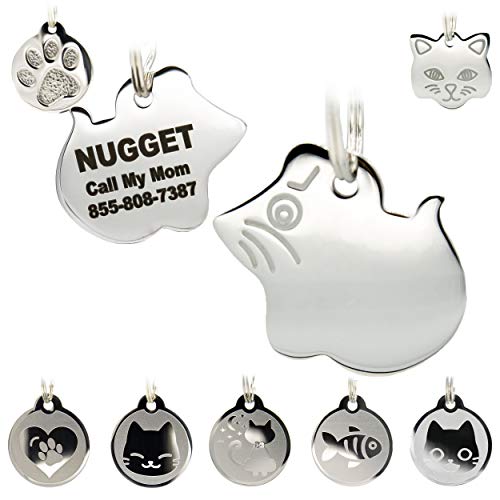 Stainless Steel Cat ID Tags Engraved Personalized Cat Tags Includes 
