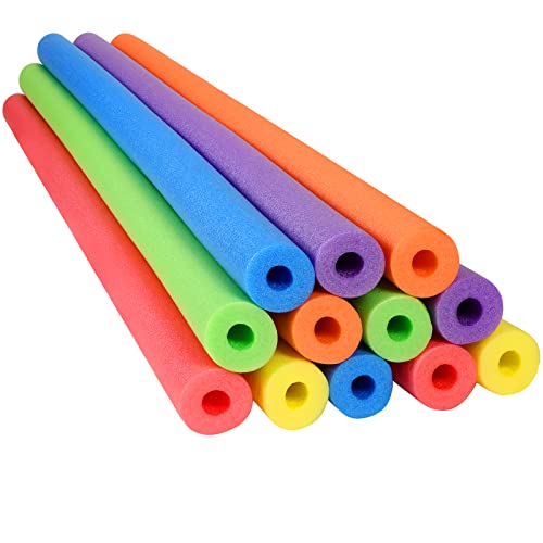 Nezyo 12 Pack Jumbo Pool Noodles Bulk Foam Swim Noodles 52 Inch Large