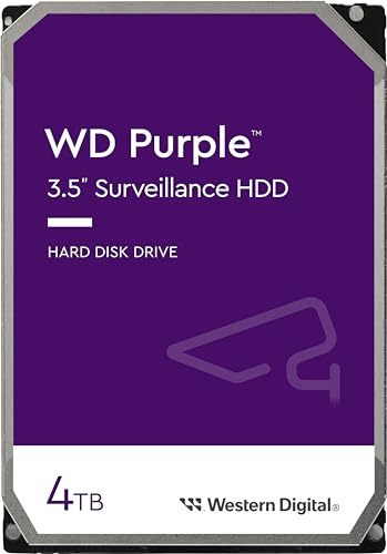 Western Digital - Wd Purple 4To - Disque Dur Interne Pour La Vidéo Surveillance Avec Technologie Allframe 4K™ - 3.5" Sata 6 Go/S, 180To/An, 64Mo Cache, 5400Rpm - Wd40Purz