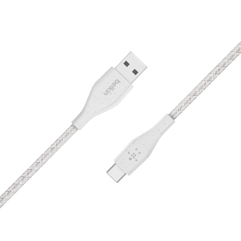 Belkin DuraTek Plus USB-C to USB-A Cable with Strap (Ultra-Strong USB to USB-C Cable/USB Type-C), 4ft/1.2m, White