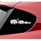 Hippopotamus Hippo Stick Family Love Vinyl Decal Sticker (Satin Silver)