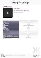 Knightsbridge 20A Flex Outlet Plate Matt Black Screwless Low Profile Metal view 5