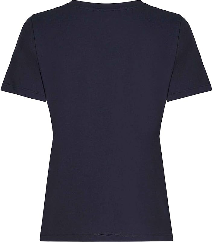 Damen T-Shirt Kurzarm Script Regular Rundhalsausschnitt, Blau (Nos Desert Sky), S