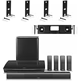 Bose Lifestyle 650 Home Entertainment System with Wall Brackets (1 OmniJewel Center Channel Bracket &amp; 4 OmniJewel Wall Brackets) - Black
