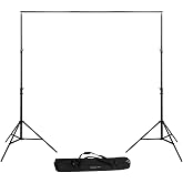 Flashpoint 10' Background Support System - Cushioned | Includes two 10' stands, 3-section crossbar and travel case for photography, filming and storage
