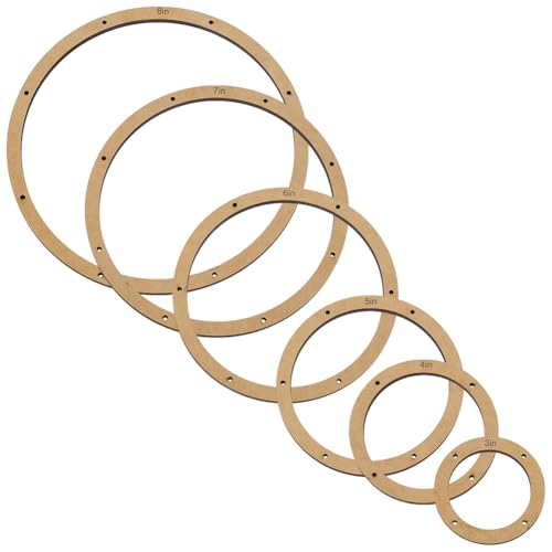 FINGERINSPIRE 6PCS Stained Glass Circle Layout Frame 6 Sizes Glass Maker Templates MDF Burlywood Color Sheet Boards for Stained Glasses Round Shape Making Tool for DIY Crafts Handwork Project Making