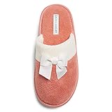 Laura Ashley Ladies Terry Scuff Slipper with Bow