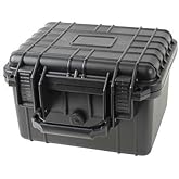 Duratool Black Weatherproof Equipment Case, Polypropylene Construction with Foam Insert, 10.5" x 9.5" x 7“ (L x W x H)