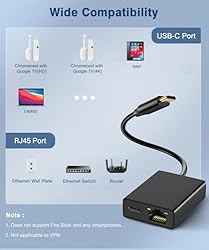 ZEXMTE USB C to Ethernet Adapter for TV Stick- USB