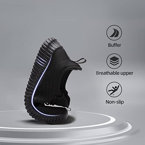 SK·TRIP Men\'s Walking Shoes Lightweight Sports Shoes Breathable Mesh Shoes Casual Jogging Non-Slip Gym Outdoor Workout Men\'s Running Shoes Comfortable Tennis Shoes Black…