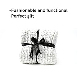 YnM Weighted Blanket, Handmade Chunky Yarn Knitted