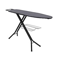 Household Essentials Black Deluxe Steel Top Board with Iron Rest and Clothes Rack Grey