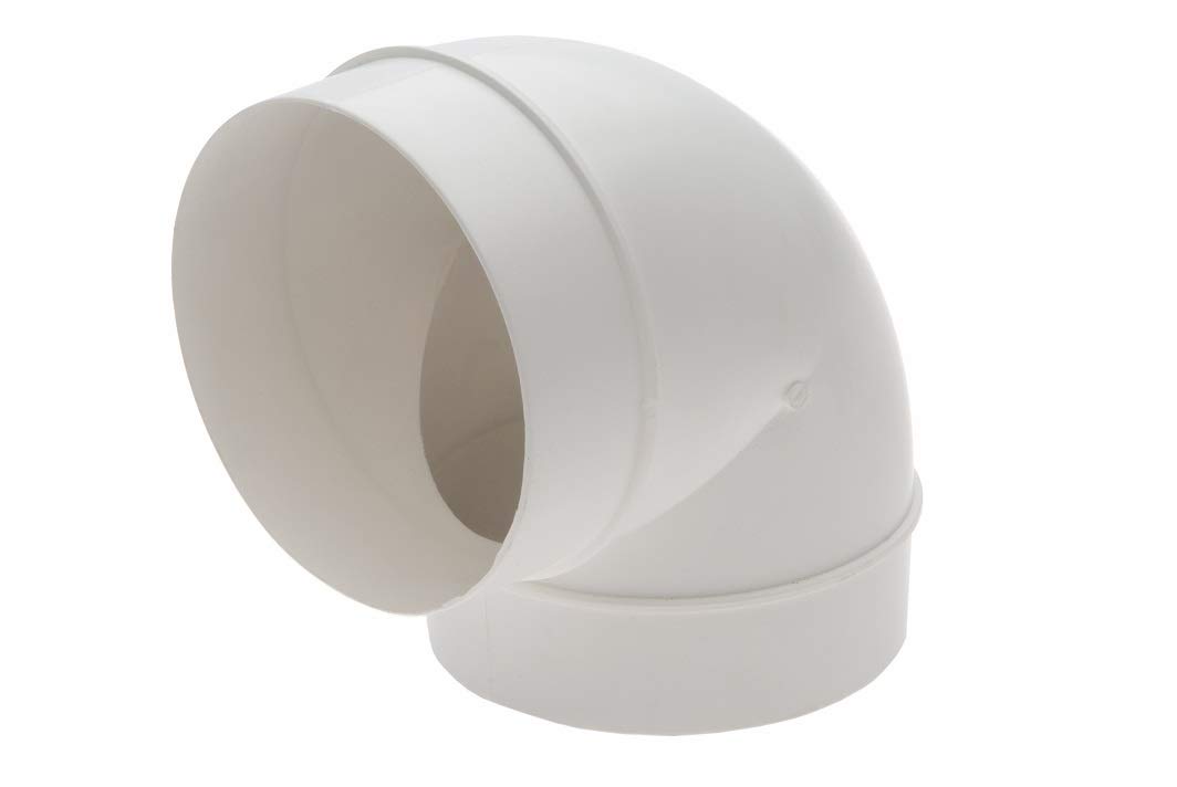 90 Degree Elbow Bend 100mm / 4" Round Plastic Pipe Ducting Joint Ventilation Connect Round Duct Flexible Hose