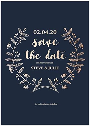 Navy Gradient Save the Date Card Wedding Invitation