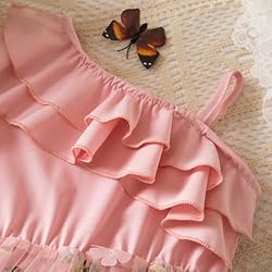 TTYAOVO Girls One-Shoulder Ruffle Dress Floral