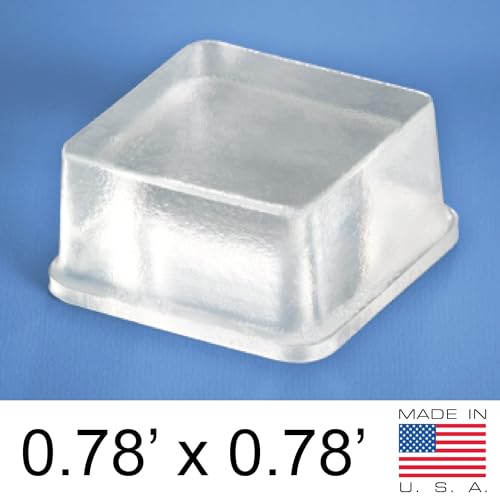 Clear Tall Square Adhesive Rubber Bumper Pads - Rubber Feet for Speakers, Electronics, Furniture, Appliances, Audio Equipment - 20 Pieces