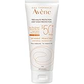 Eau Thermale Avène Very High Sun Protection Mineral Lotion SPF 50+ , Face and Body Sunscreen, Broad-Spectrum for Sensitive, i