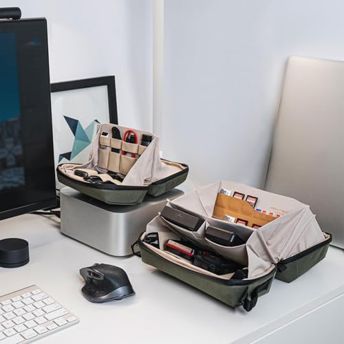 PGYTECH Tech Organizer Bag, Sac de Rangement pour Appareils électroniques de Voyage pour Câble, Chargeur, Banque d'alimentation, Carte SD et Autres Accessoires électroniques, Noir