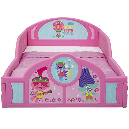 Trolls World Tour Plastic Sleep and Play Toddler Bed with Attached