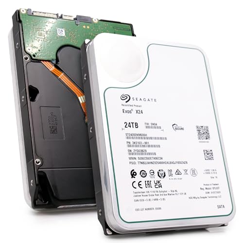 (Refurbished) Seagate Exos X24 24TB Enterprise Hard Drive HDD SATA 6Gb/s 512MB Cache 7200 RPM 512e CMR Helium Sealed 3.5in Hard Drive ST24000NM000H