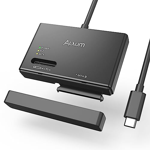 Alxum M2 NVME Gehäuse und SATA Adapter, 10Gbps M2 SSD Gehäuse, USB 3.2 Typ C M.2 SSD USB Adapter für M.2 PCIe/Nvme, AHCI SATA HDD Festplatten Case thumbnail 1