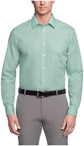 Van Heusen Camicia Uomo Taglie Forti - Vestibilità Tall Fit In Popeline, Colore Pacifico, 16.5 Collo 35-36 Manica