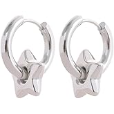 Star Hoop Earrings for Women Silver Star Earrings Exquisite Chunky Star Earrings Jewelry