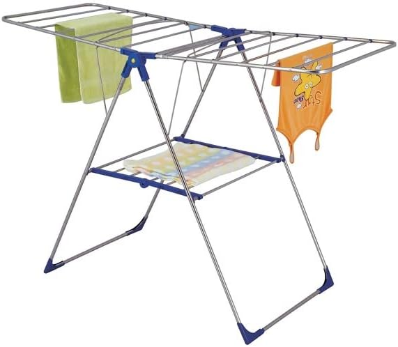 - Tendedero Grande Tetras 18M - Acero Inoxidable Gris y Negro - Dimensiones 137x60x92cm - Plegable - Ideal para secar la Ropa - Ahorra Espacio - Práctico y Duradero - Color estándar
