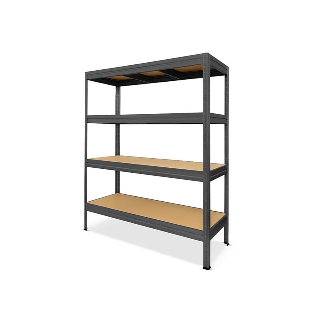 HEMMDAL Schwerlastregal Typ L - HxBxT 177 x 160 x 60 cm - Graphitgrau - 2.400 kg Tragkraft - Steckregal mit 4 Böden - 600 kg Fachlast - Made in EU - stabiles Metallregal - Lagerregal - Werkstattregal