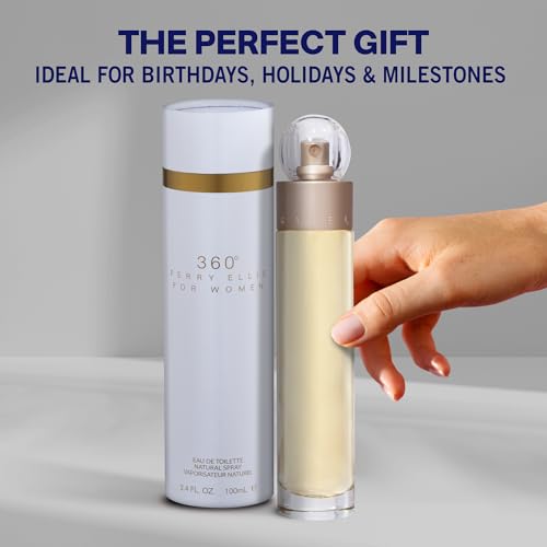 Perry Ellis 360° Eau De Toilette Spray for Women - Perfume for Women, Light & Bright Floral Fragrance, EDT, Designer Scent for Her, Long Lasting - 3.4 fl oz (100 mL)