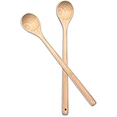 Wooden Spoon for Cooking 2 Pcs 13inch Long Handle Kitchen Spoon for Stirring Mixing Serving