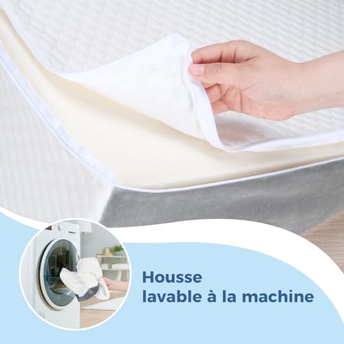 INFANZIA Inclined Cushion for Bed, Triangular Pillow, Ergonomic Memory Foam Pillow for Sleep Apnea Wedge Cushion, Snoring, Acid Reflux (White)