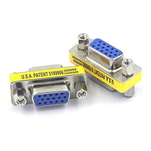VCE VGA Female to Female Adapter SVGA Coupler HD15 Mini Gender Changer