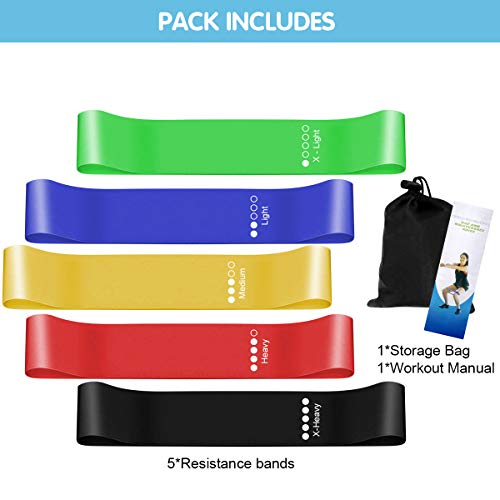Frebw Mini Resistance Loop Bands,Premium Exercise Fitness Band Best for Stretching, Crossfit, Pilates, Yoga, Physical Therapy, Home Gym