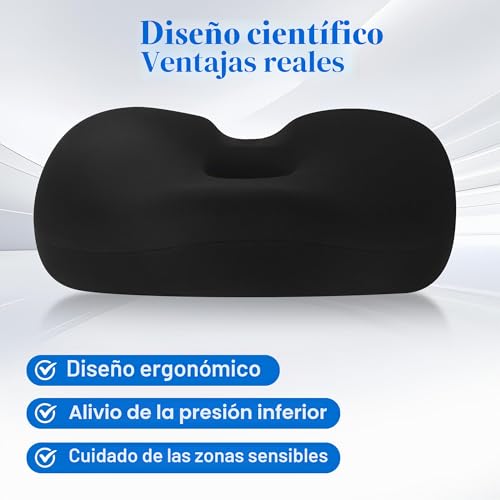 Hemorrhoid Cushion, Orthopedic Coccyx Relief Cushion, Breathable and Non-Slip Design, Relieves Pressure from Back and Islum, Suitable for Office, Car and Wheelchair Use