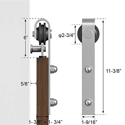 WINSOON Modern Classic Indoor 304 Stainless Steel Double Sliding Door