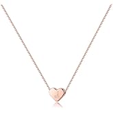 Turandoss Tiny Heart Initial Necklaces for Girls - 14K Rose Gold Filled Heart Pendant Handmade Dainty Heart Letter Initial Necklaces for Teen Girls Jewelry Gifts