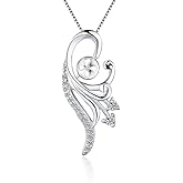 LGSY CZ Flower Wave Bail Pendants for Pearl Jewelry Making Sterling Silver, Design Pendant Fitting for Fashion Jewelry
