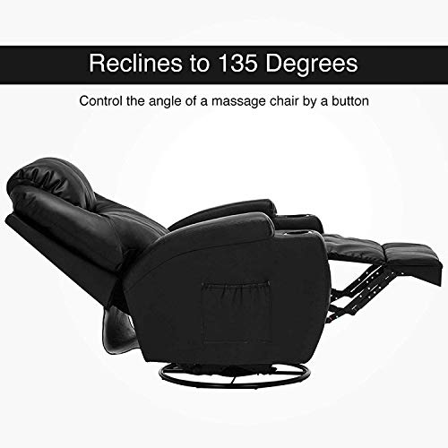 Mecor Massage Recliner Chair w//Adjustable Headrest Bonded Leather