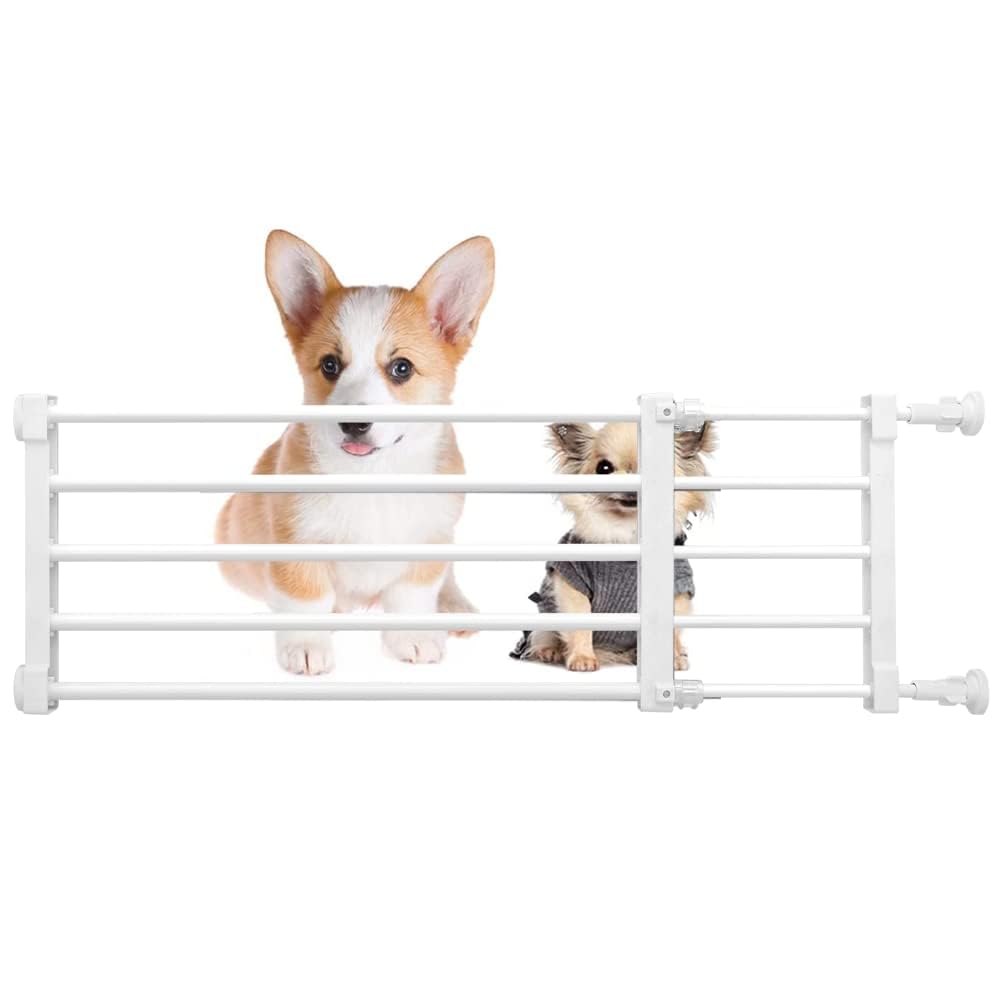 Photo 1 of Short Dog Gate Expandable Dog Gate 22"-39.37" to Step Over,Pressure Mount Small Pet Gate,Low Pet Gate-Adjustable,Puppy Gate Indoor for Doorway,Stairs (White, S(9.4''H))