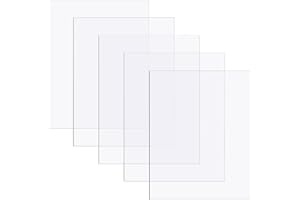 Zonon 5 Pcs Clear Polycarbonate Sheets 8 x 10 x 0.02 Inch Thin Plastic Sheet Resistant Plastic Panel Board with Protective Paper for DIY Crafts Document Picture Frames Easy to Cut Bend Mold