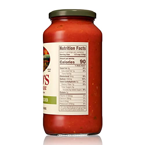 Rao's Homemade Tomato Herb Sauce, 24 oz, Tomato Sauce, All Purpose, Keto Friendly Pasta Sauce