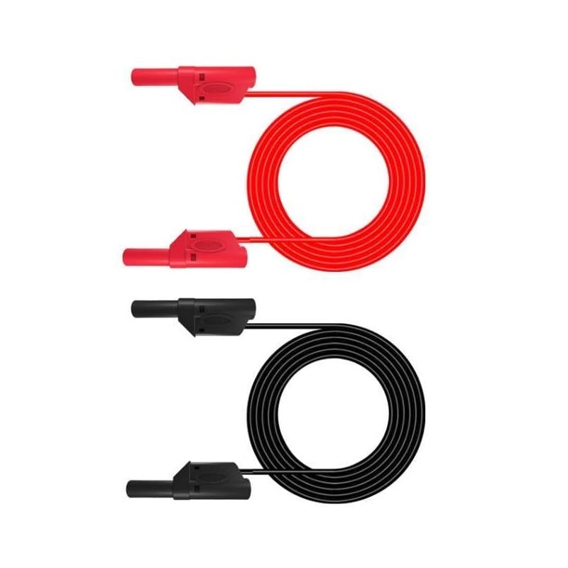 Aofan 2Pcs 4mm Double-ended Stackable Multimeter Banana Plug Test Leads Wire for Laboratory Electric Testing- 1m(Black & Red)