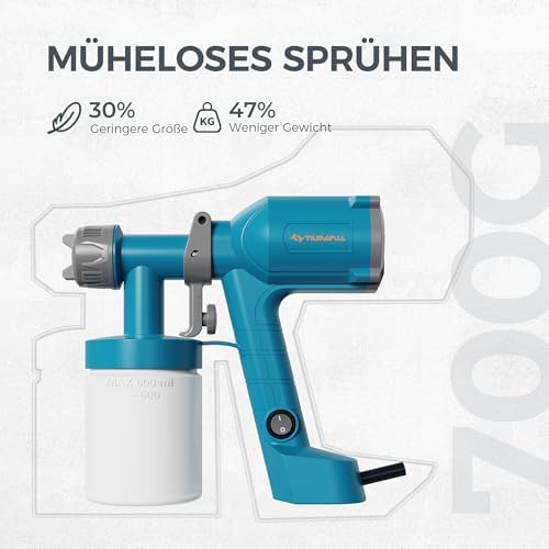 Elektrisches Farbsprühsystem, 600ml HVLP Lackierpistole mit Kabel
