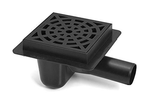 Sewerage Plastic Floor Ground Drain with Black Round Pattern Grid 50mm Pipe Diameter