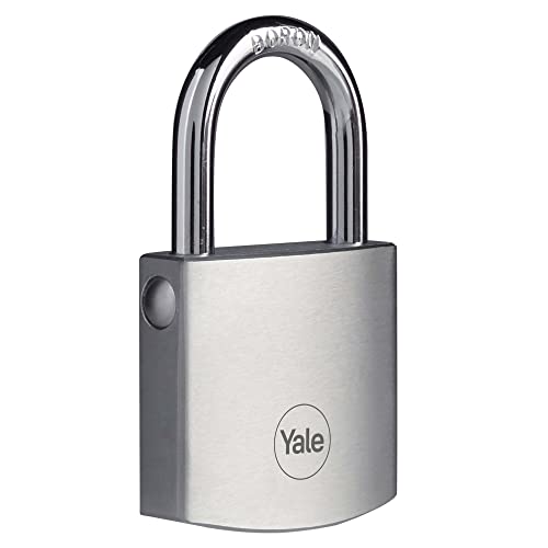 Yale High Security Brass Padlock with Chrome Finish Y120B/40/125/1 Body 40mm Boron Hardened Steel Shackle 3 Keys