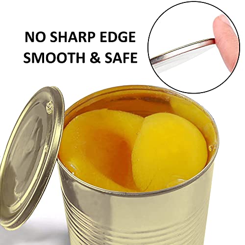 HOTMMGR Manual Can Opener Smooth Edge Safe Cut Can Opener with Soft Grips Handle for Kitchen Restaurant