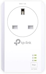 TP-Link TL- AV1000 Powerline Adapter Kit 2-Port Gigabit Passthrough view 3