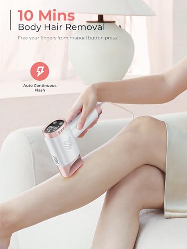 Beauris IPL Laser Hair Removal Device for Women Men, Painless Ice-Cooling Hair Remover Machine, 3 Functions, 9 Levels, At-Home Salon & Long Lasting Results for Face Bikini Line Armpits Leg Body, Rose